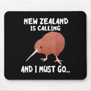 New Zealand Is Calling Kiwi Bird Wildlife Animal  Mouse Mat