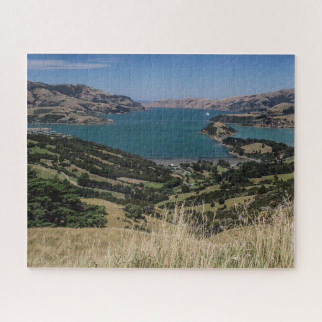 New Zealand Jigsaw Puzzle - Akaroa ancient volcano (Horizontal)