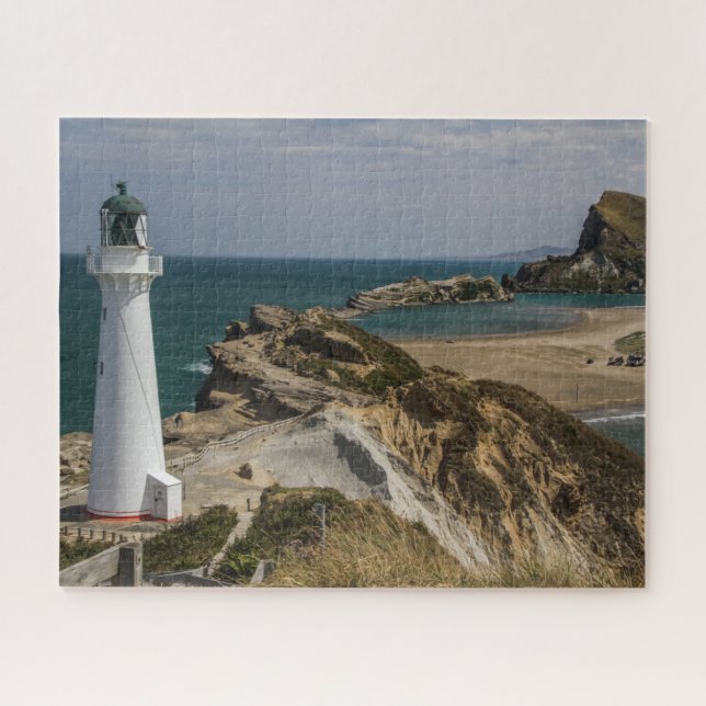 New Zealand Jigsaw Puzzle - Castlepoint lighthouse (Horizontal)