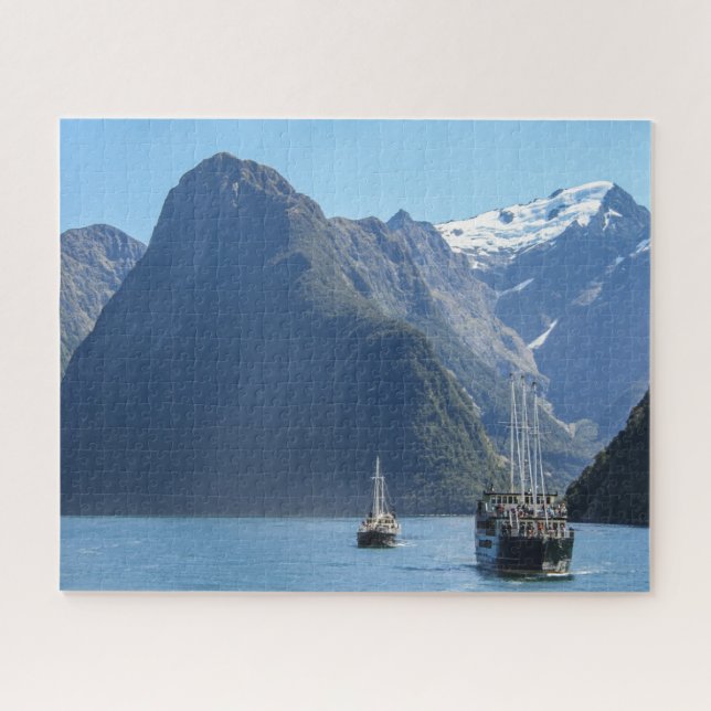 New Zealand Jigsaw Puzzle - Cruising Milford Sound (Horizontal)