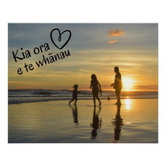 New Zealand Kia Ora Custom Family Whānau Photo  Poster
