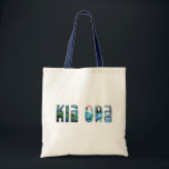 NEW ZEALAND KIA ORA PAUA TOTE BAG<br><div class="desc">Classic New Zealand maori greeting - the Kiwi - in the vibrant colors of the Paua shell.</div>