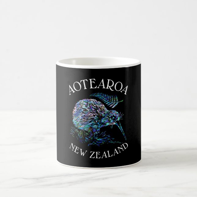 NEW ZEALAND KIWI AND FERN PAUA COFFEE MUG (Center)