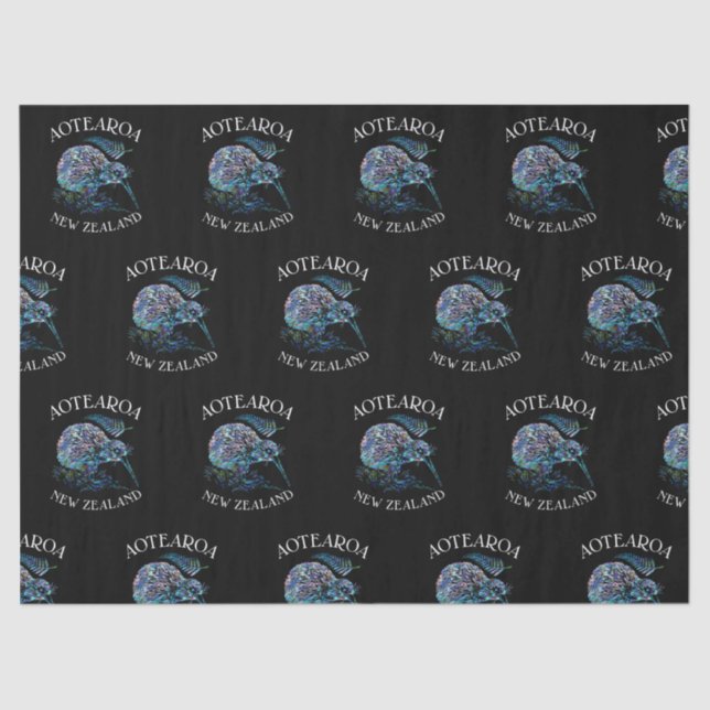 NEW ZEALAND KIWI AND FERN PAUA TISSUE PAPER (Front)