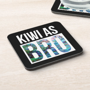NEW ZEALAND KIWI AS BRO PAUA COASTER