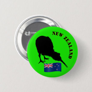 New Zealand & Kiwi Bird - Kiwi design /bags 6 Cm Round Badge