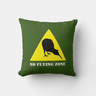 New Zealand, Kiwi Bird & No Flying Zone /Aotearoa Cushion