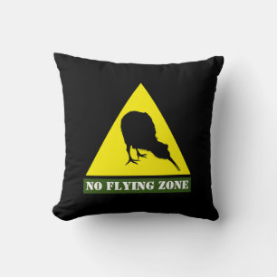 New Zealand, Kiwi Bird & No Flying Zone /Aotearoa Cushion