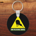 New Zealand, Kiwi Bird & No Flying Zone /Aotearoa Key Ring<br><div class="desc">KEYCHAIN: "No Flying Zone" warning sign and New Zealand & Kiwi Bird silhouette - travel, holiday gifts from Aotearoa (country of Long White Cloud)</div>