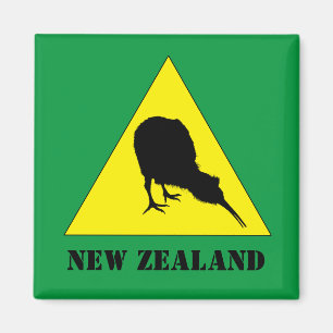 New Zealand, Kiwi Bird & No Flying Zone /Aotearoa Magnet