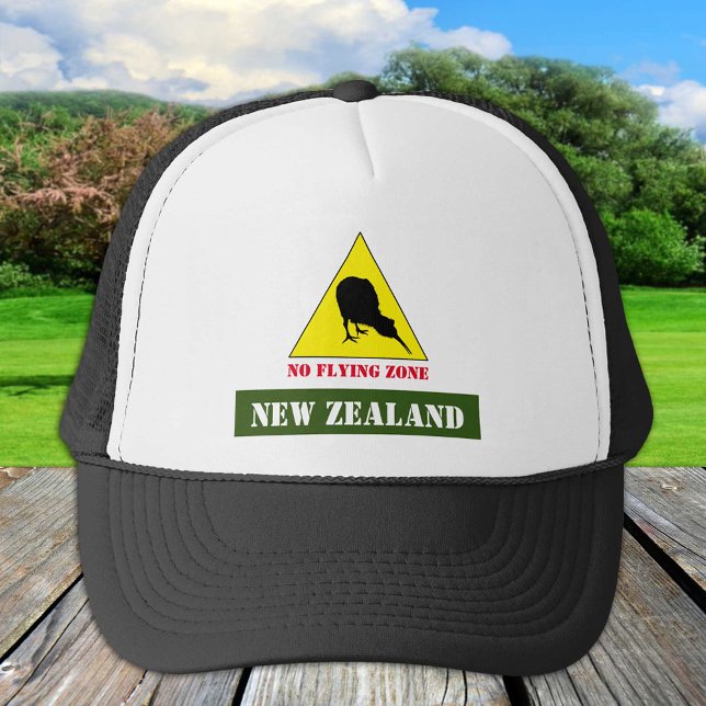 New Zealand, Kiwi Bird & No Flying Zone /Aotearoa Trucker Hat (Creator Uploaded)