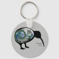 NEW ZEALAND KIWI BIRD PAUA BLACK GREEN FERN KORU