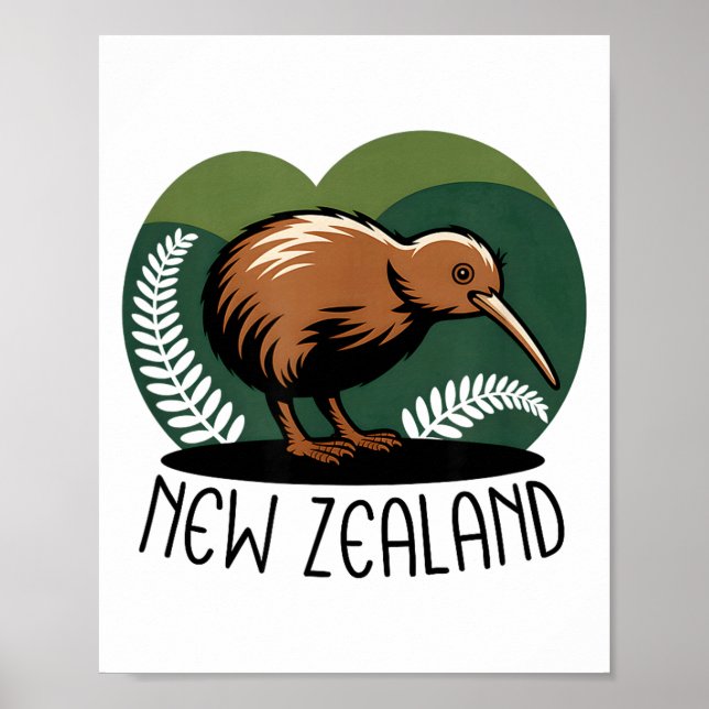 New Zealand Kiwi Bird  Poster (Front)