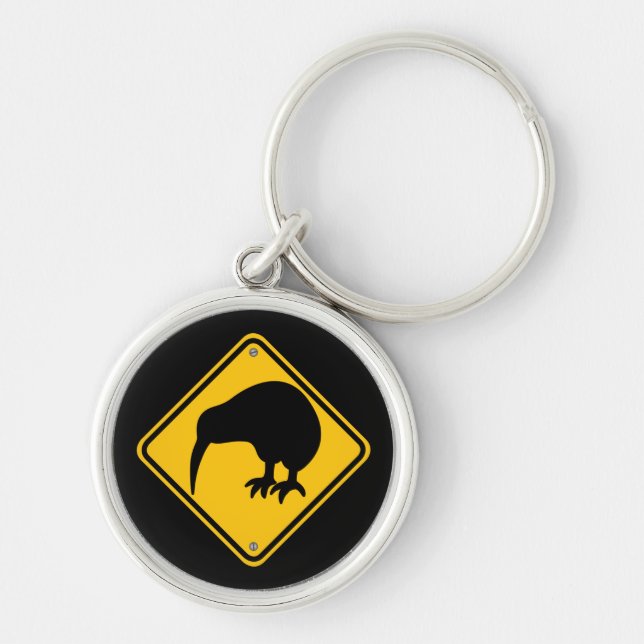 New Zealand Kiwi Crossing Key Ring (Front)