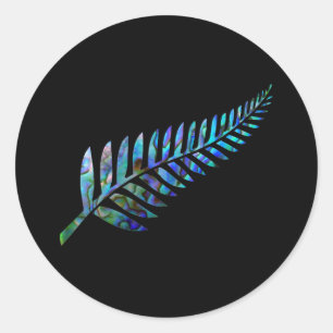 NEW ZEALAND KIWI FERN SIMPLE PAUA CLASSIC ROUND STICKER