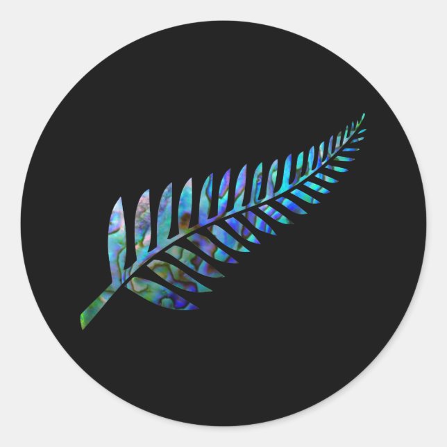 NEW ZEALAND KIWI FERN SIMPLE PAUA CLASSIC ROUND STICKER (Front)