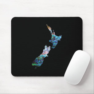 NEW ZEALAND KIWI MAP SIMPLE PAUA MOUSE MAT