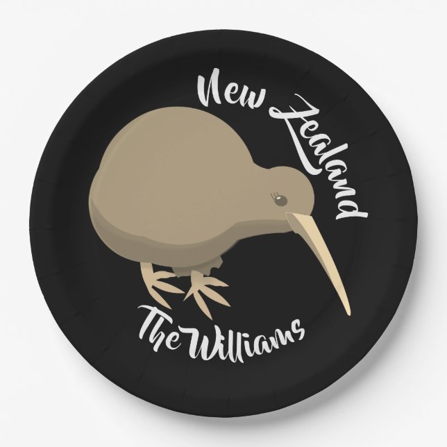 New Zealand Kiwi Paper Plate (Front)