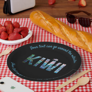 NEW ZEALAND KIWI PAUA CUSTOMIZABLE PAPER PLATE