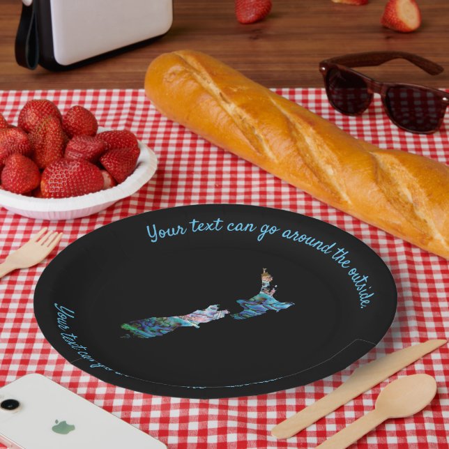 NEW ZEALAND KIWI PAUA CUSTOMIZABLE PAPER PLATE (Picnic)