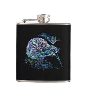 NEW ZEALAND KIWI PAUA HIP FLASK