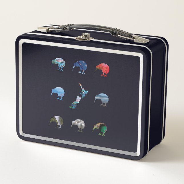 NEW ZEALAND KIWI PAUA METAL LUNCH BOX (Front)