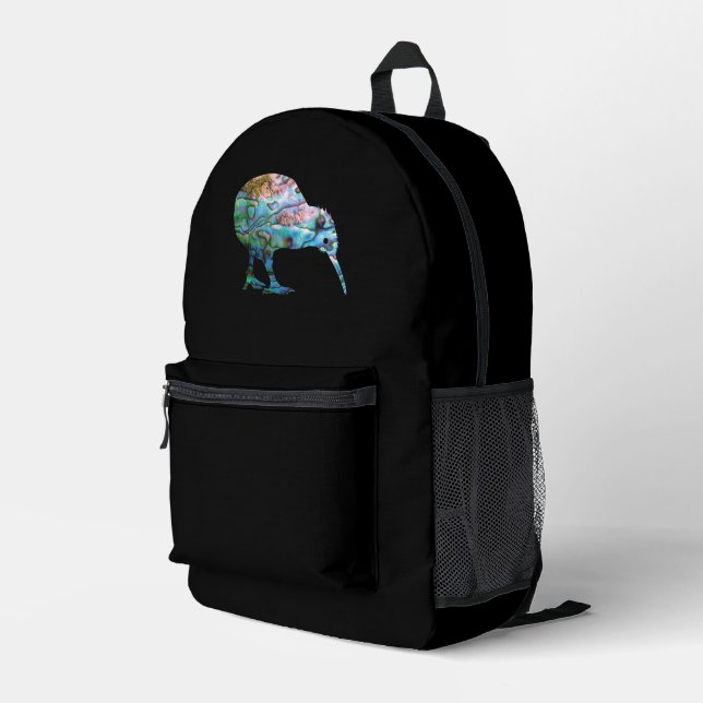 NEW ZEALAND KIWI PAUA PRINTED BACKPACK (Back Corner Right)