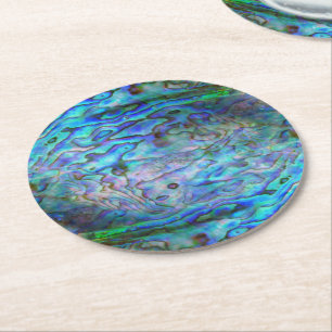 NEW ZEALAND KIWI PAUA ROUND PAPER COASTER