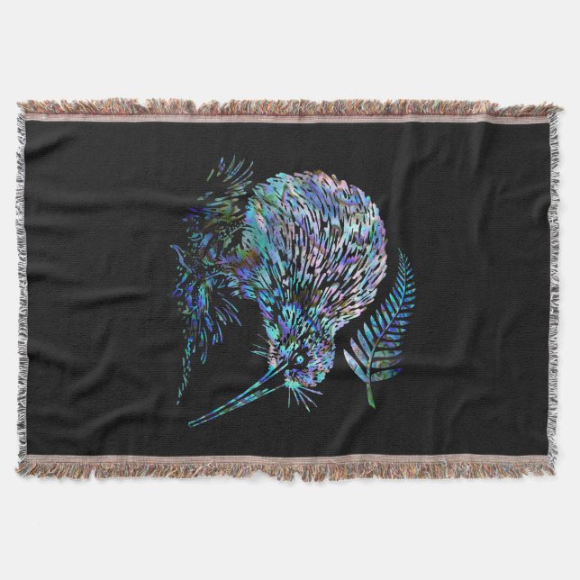 NEW ZEALAND KIWI PAUA THROW BLANKET (Front)