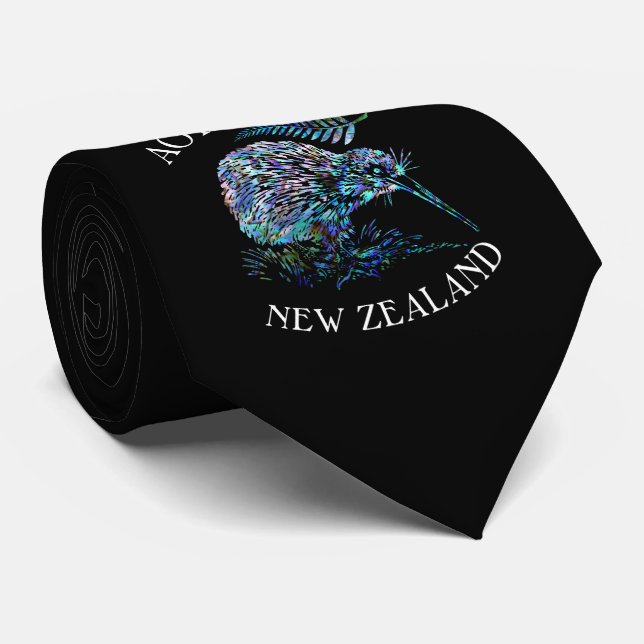 NEW ZEALAND KIWI PAUA TIE (Rolled)