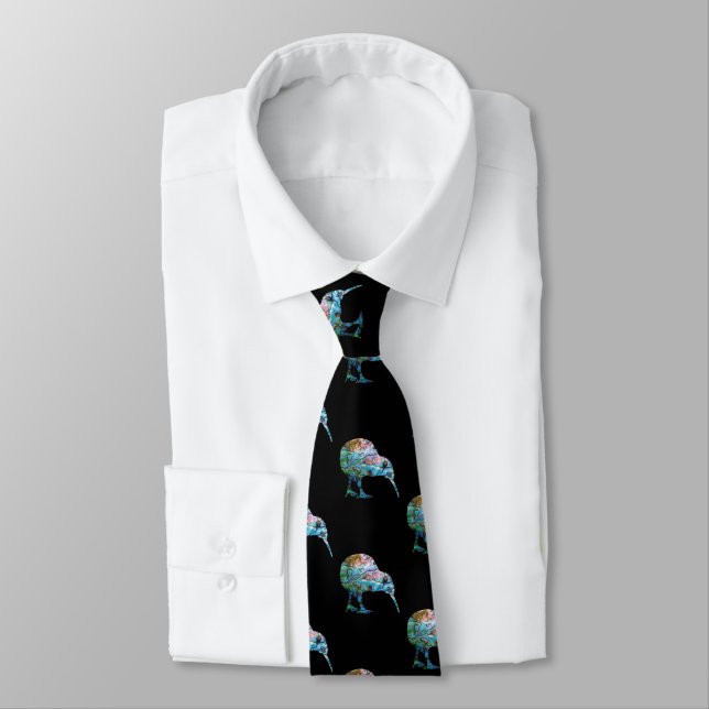 NEW ZEALAND KIWI PAUA TIE (Tied)