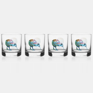 NEW ZEALAND KIWI PAUA WHISKEY GLASS