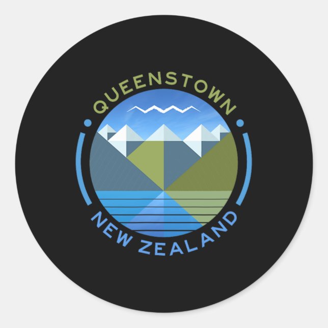 New Zealand Kiwi Queenstown  Classic Round Sticker (Front)
