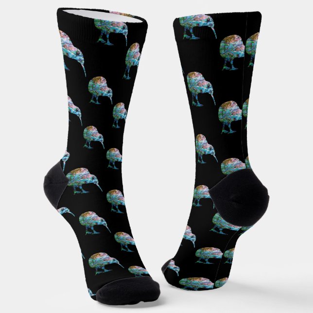 NEW ZEALAND KIWI SIMPLE PAUA SOCKS (Angled)