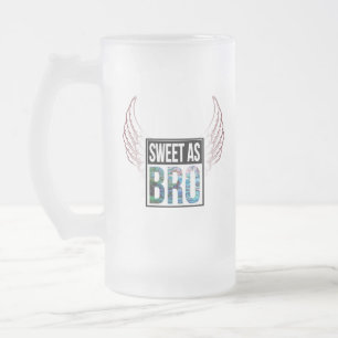 NEW ZEALAND KIWI SWEET AS BRO PAUA FROSTED GLASS BEER MUG