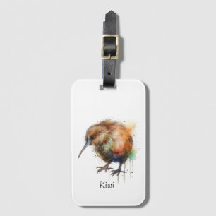 New Zealand Kiwi watercolor, customisable  Luggage Tag