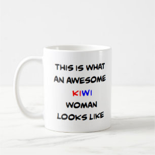 new zealand kiwi woman, awesome coffee mug