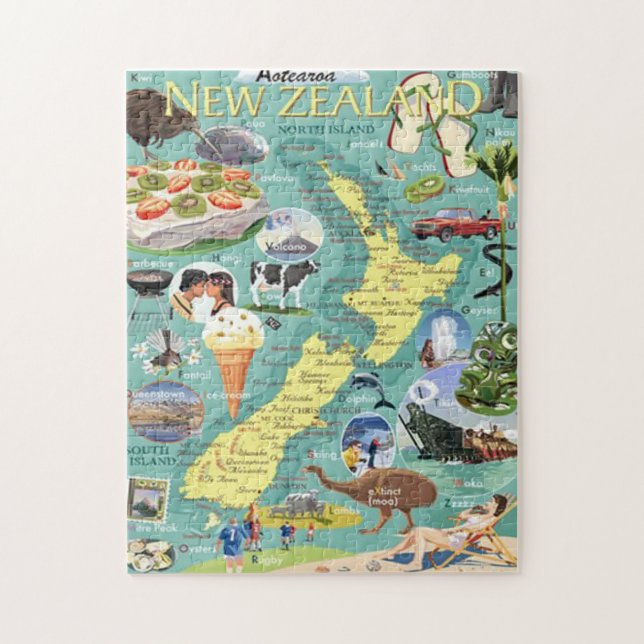 New Zealand Kiwiana Jigsaw Puzzle (Vertical)