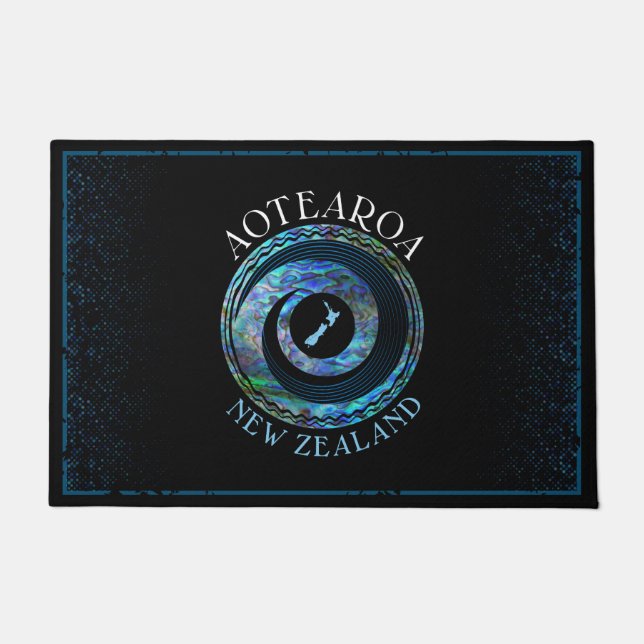 NEW ZEALAND KORU RINGS PAUA DOORMAT (Front)