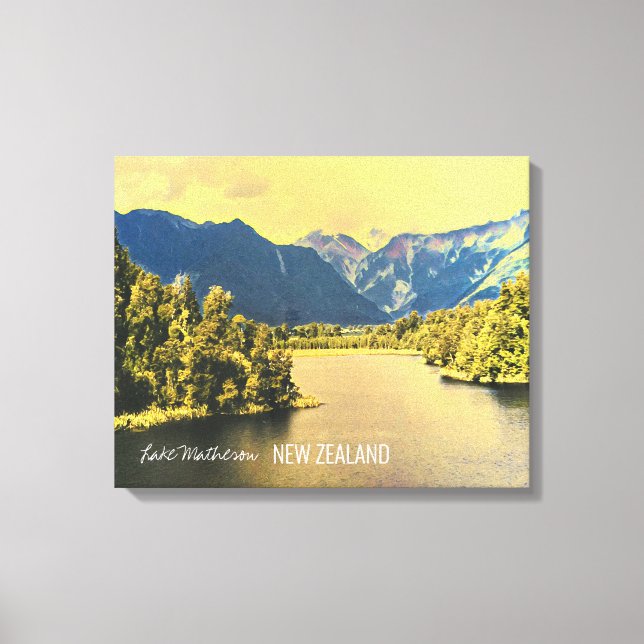 New Zealand Lake Matheson South Island Canvas Print (Front)