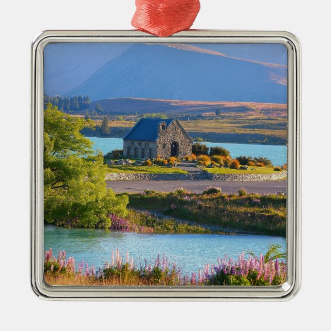 New Zealand - Lake Tekapo Metal Tree Decoration (Front)