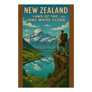 New Zealand – Land of the Long White Cloud Poster