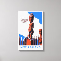 New Zealand Maori Art Vintage Poster Restored