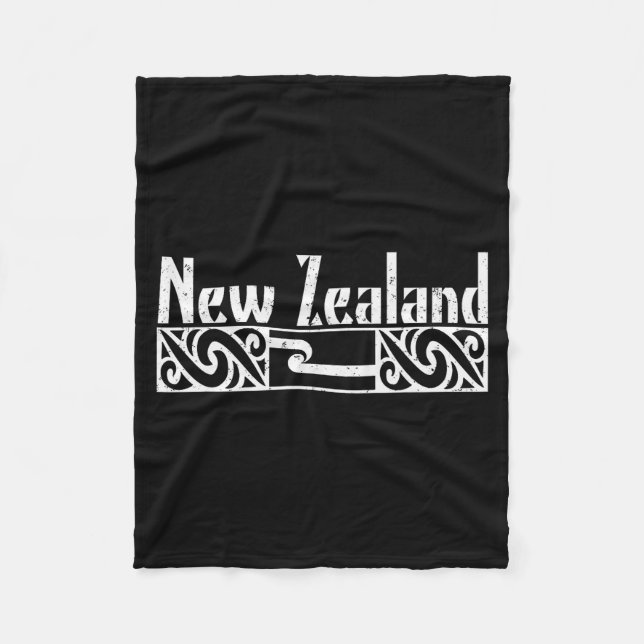 New Zealand Maori Flag  Fleece Blanket (Front)