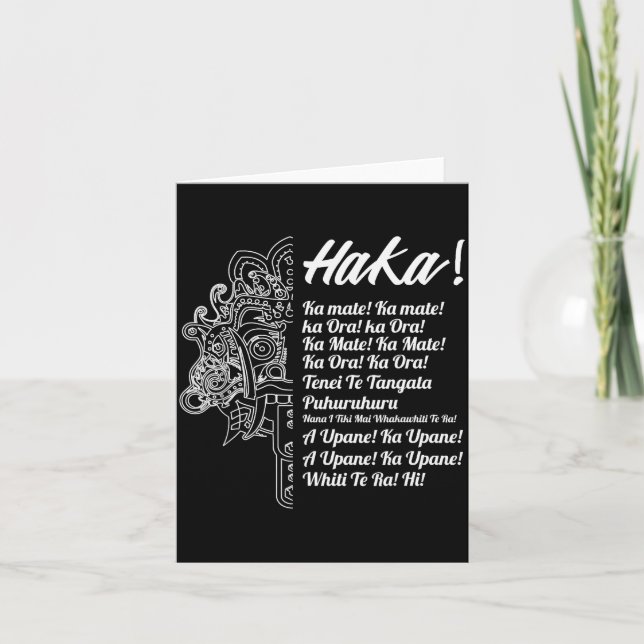 New Zealand Maori Haka - Ka Mate Rugby Tee  Card (Front)