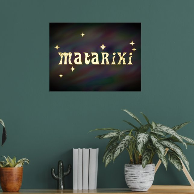 New Zealand Maori - Matariki Stars 1a Foil Prints (In Situ (Living Room 2))