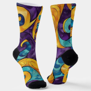 New Zealand Māori Paua Pattern  Socks