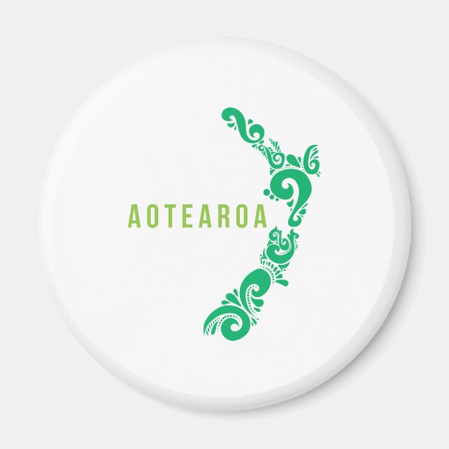 New Zealand Map Aotearoa New Zealander Gift Idea Magnet (Front)
