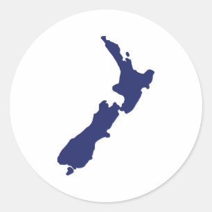 New Zealand Map Classic Round Sticker