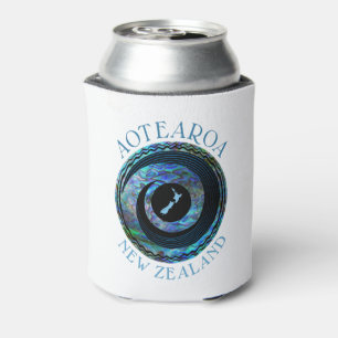 NEW ZEALAND MAP KORU PAUA CAN COOLER